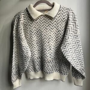 Vintage Alfred Dunner Chevron Sweater with Collar